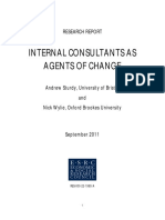 Internal Consultants As Agents of Change: Research Report