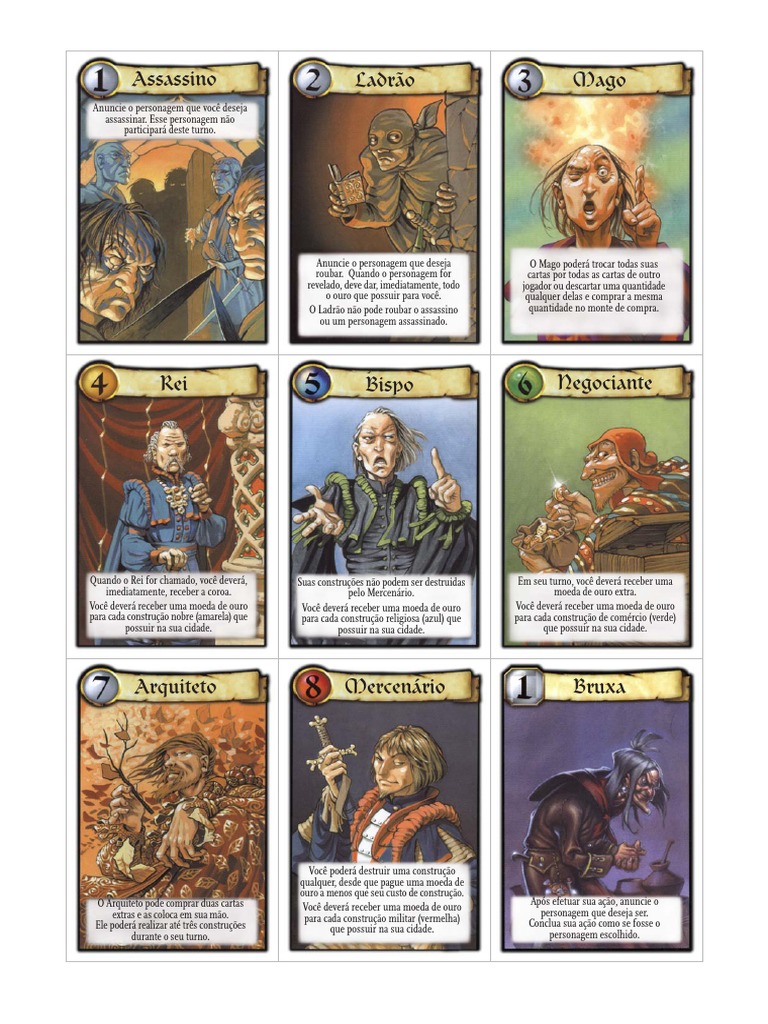 Cartas de Citadels | PDF | Moeda | Castelo, image size:768x1024