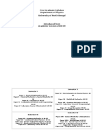 Post Graduate Syllabus Department of Physics University of North Bengal