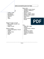 Elementos Necesarios para Un Viaje