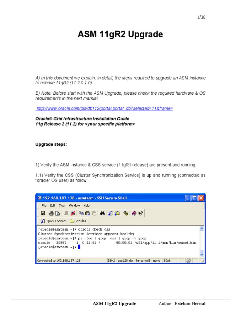 Upgrade ASM To 11.2 - Ref - Note | PDF | Oracle Database | Operating ...