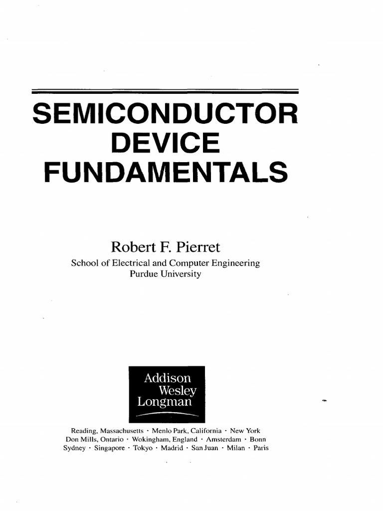 Semiconductor Device Fundamentals: Robert F. Pierret | PDF