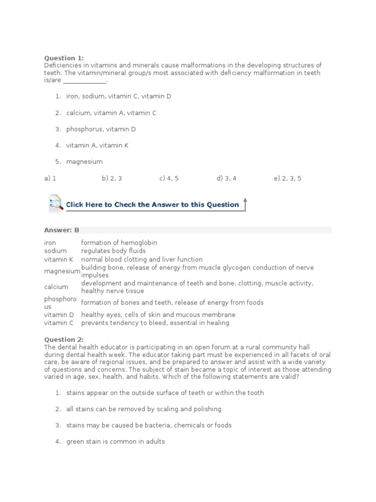 Dental Assisting Sample Test Mouth Dentistry