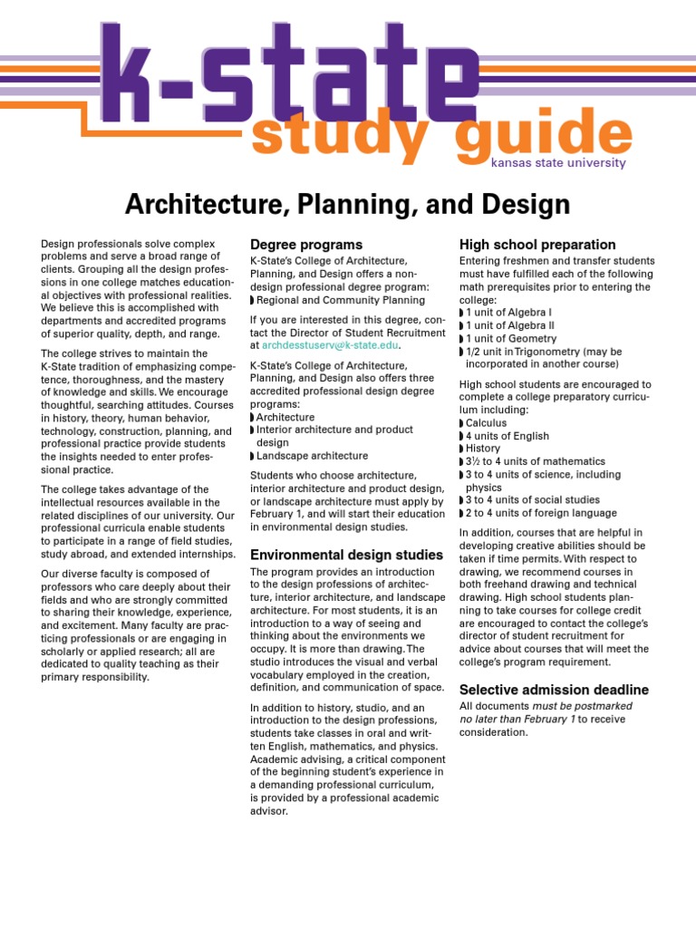 Study Guide: Architecture, Planning, and Design | PDF | University And ...