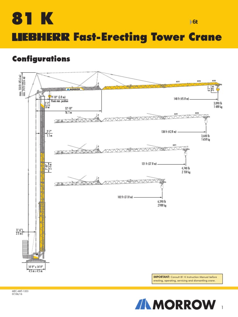 Fast-Erecting Tower Crane: Configurations | PDF | Crane (Machine ...