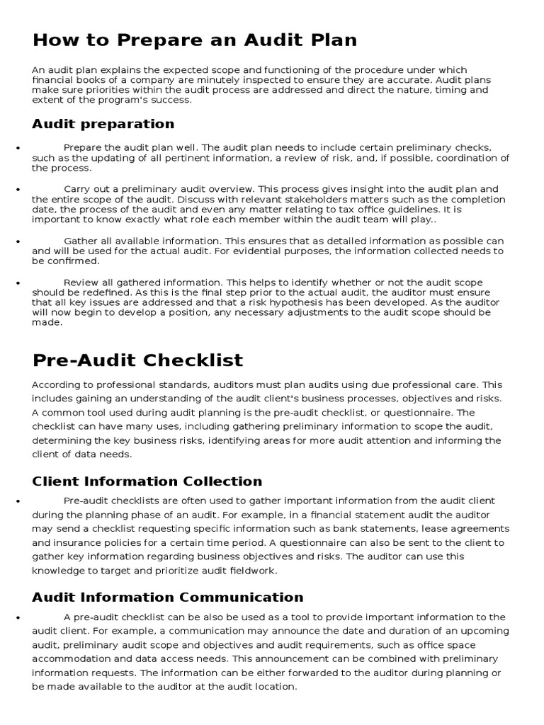 Developing an Effective Audit Plan | PDF | Financial Audit | Audit