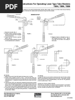 Instructions For Operating Lever Type Tube Benders TB04, TB06, TB08