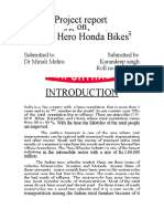 Project Report On Attitude of Rural Customers Towards Hero Honda Bikes