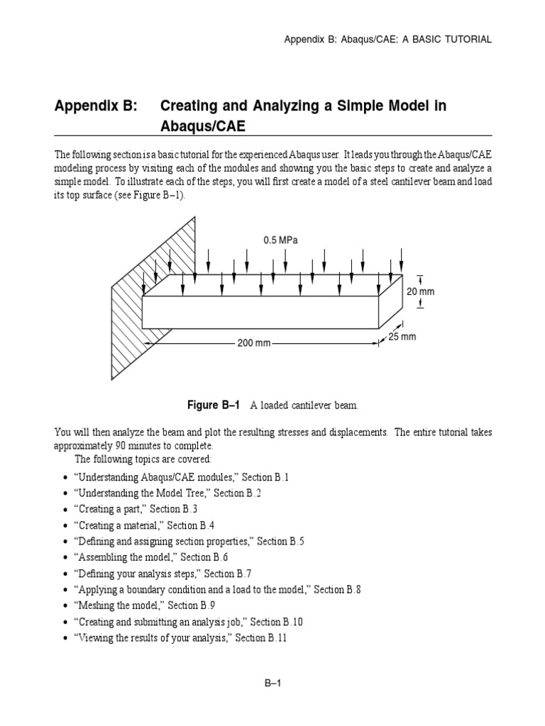 Abaqus/CAE Cantilever Beam Tutorial | PDF | Dialog Box | Young's Modulus