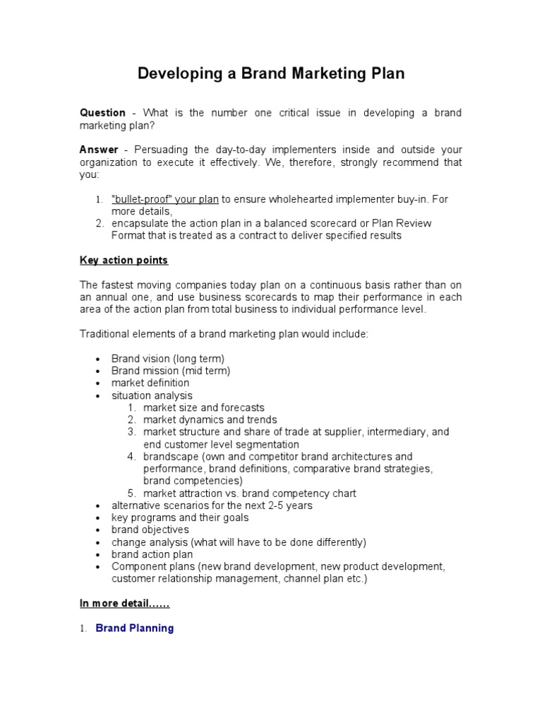 Essential Brand Marketing Plan Guide | PDF | Brand | Market Segmentation