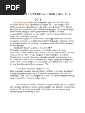 Peraturan Sepakbola Standar Dari Fifa