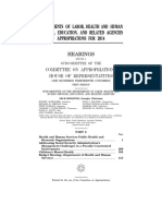 House Hearing, 113TH Congress - Departments of Labor, Health and Human Services, Education, and Related Agencies Appropriations For 2014