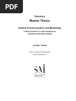 MBA Summary Thesis SMI Steinbeis-Hochschule Berlin - Engl