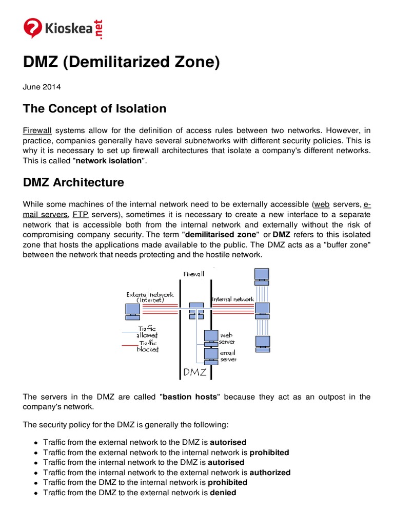 DMZ Network Security Architecture | PDF