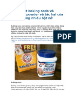 Phân Biệt Baking Soda Và Baking Powder Và Tác Hại Của Việc Dùng Nhiều Bột Nở