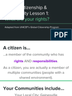 Global Citizenship Community Lesson 1 What Are Your Rights Sophomores Sept 2