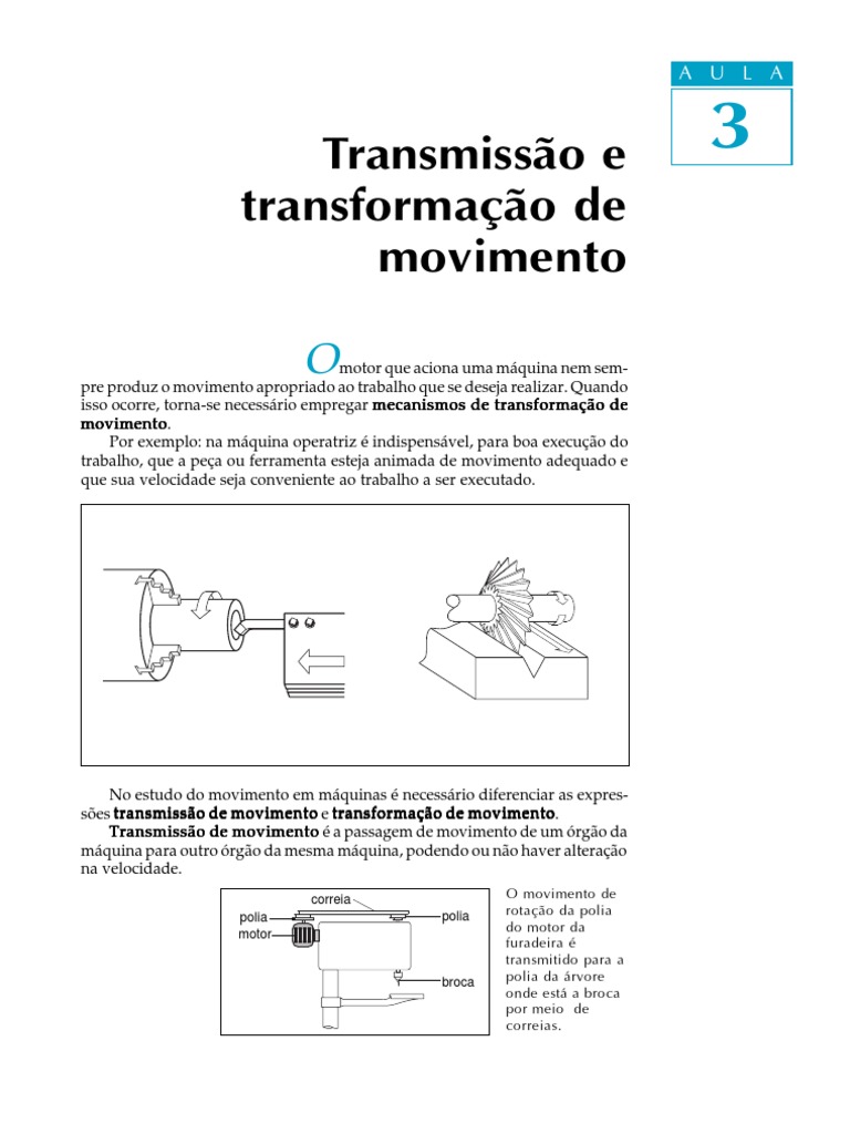 Mecanismos de Transmissão de Movimento | PDF | Transmissão (Mecânica ...