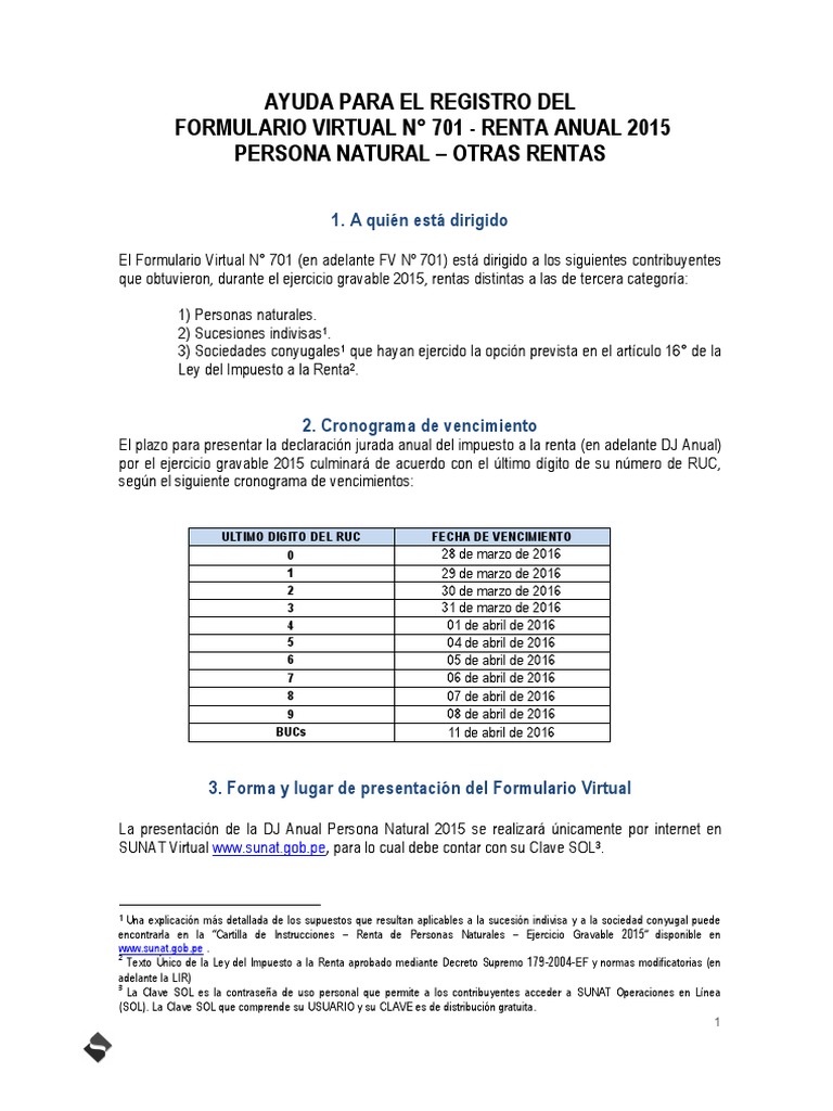 Guía Renta Anual 2015 Personas Naturales | PDF | Compartir (Finanzas ...