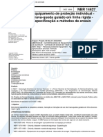 NBR 14627 Equipamento de Protecao Individual Trava Queda Guiado em Linha Rigida Especificacao E Metodos de Ensaio