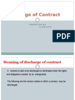 Discharge of Contract: Presented by K.Shalini