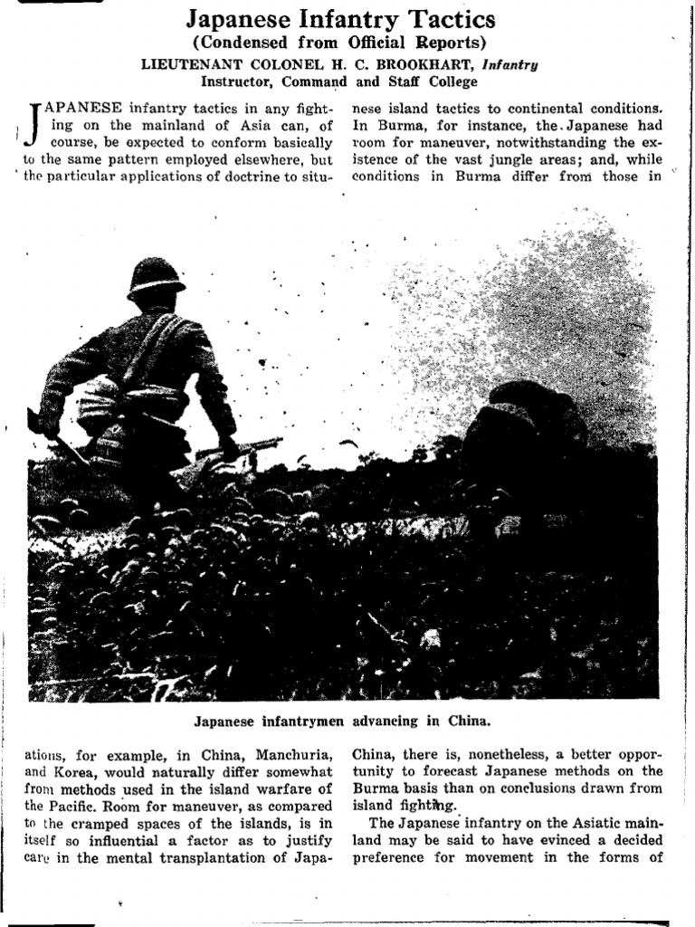 Japanese Infantry Tactics Anti Tank Warfare Infantry