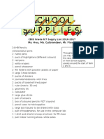 CBIS Grade 6/7 Supply List 2016-2017 Ms. Hwu, Ms. Gulbrandsen, Mr. Flower