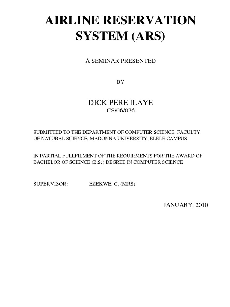 Overview of Airline Reservation Systems | PDF | Computing | Service ...