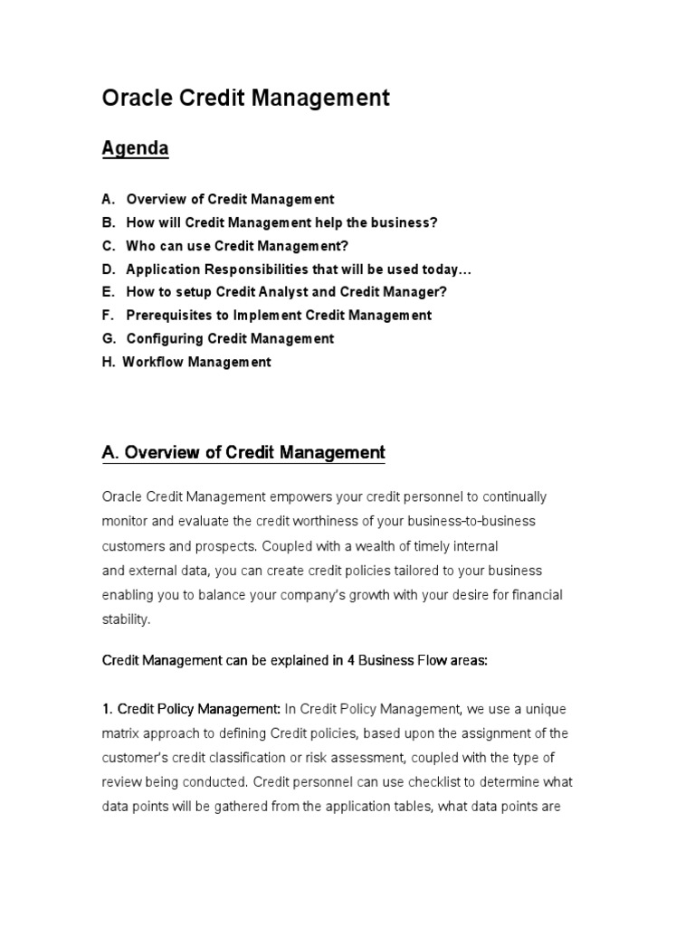 Overview-of-Credit-Management - SCRIBD PDF | PDF | Finance & Money ...