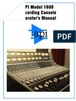 API Model 1608 Recording Console Operator's Manual