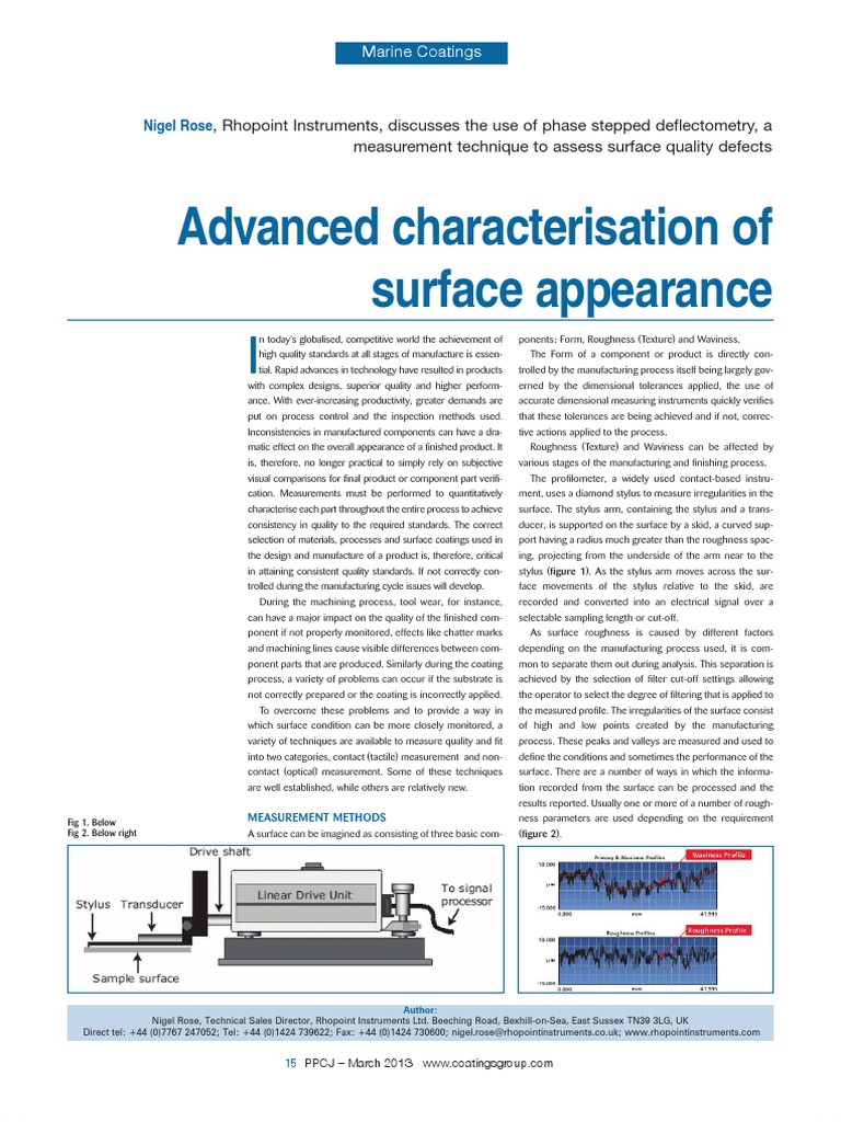 Advanced Surface Measurement Techniques | PDF | Surface Roughness ...
