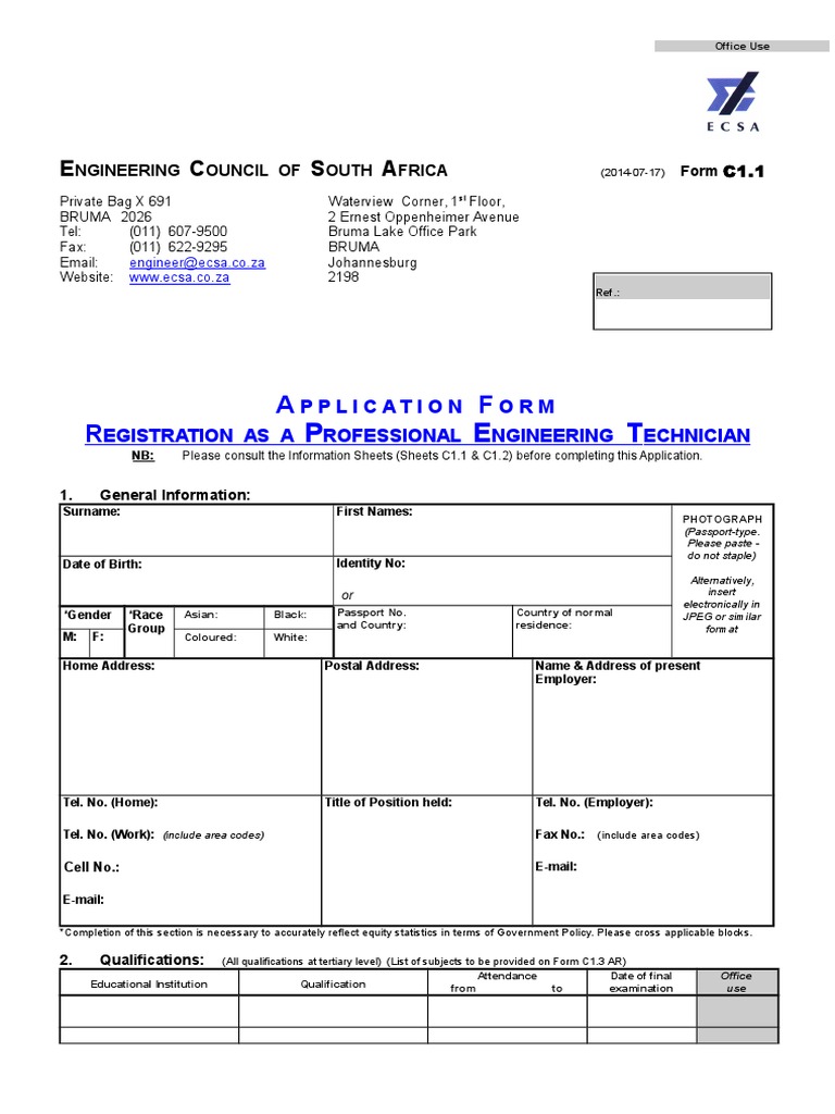 ECSA Registration for Engineering Technicians | PDF | Engineering | Design