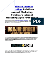 0816 772 407, Pembicara Internet Marketing, Pelatihan Internet Marketing, Pembicara Internet Marketing Agus Piranhamas