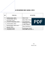 Agenda Kegiatan Uas Gasal 2015