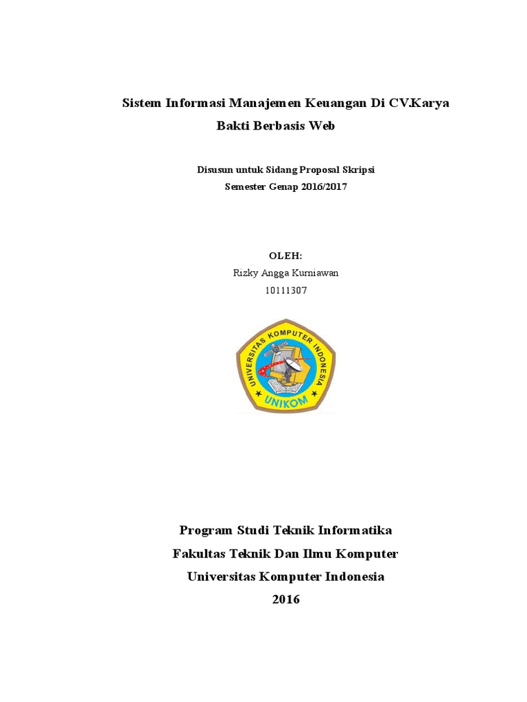 Proposal Skripsi Sistem Manajemen Keuangan