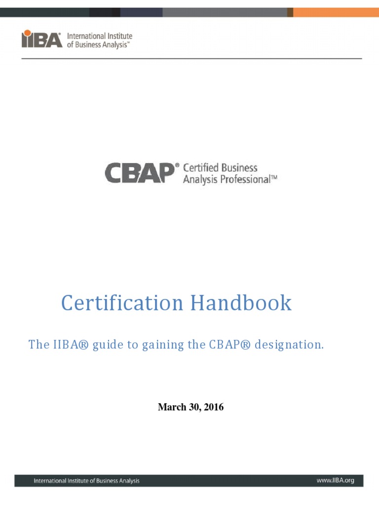 Cbap Handbook | PDF | Business Analysis | Identity Document