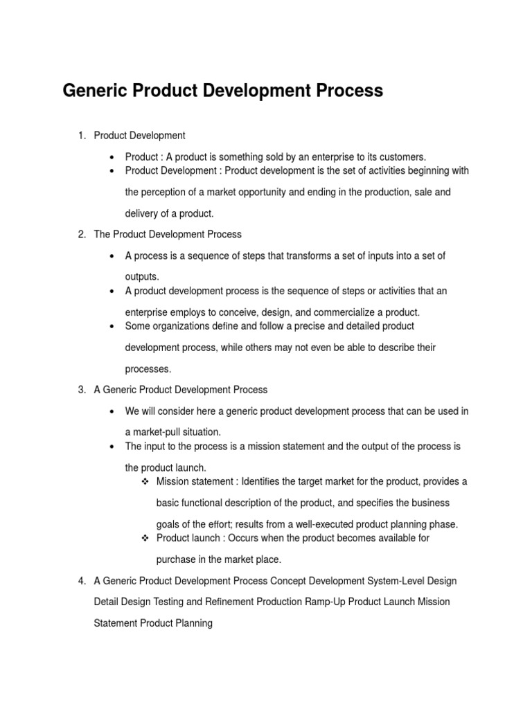 Generic Product Development Process | New Product Development | Prototype