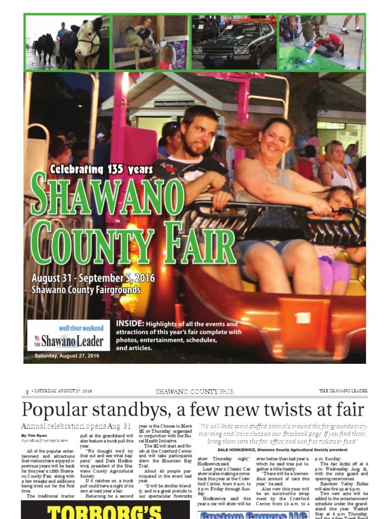 Shawano County Fair Tab PDF Refinancing Animals And Humans