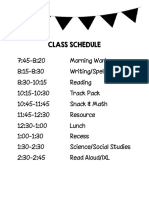 class schedule revised