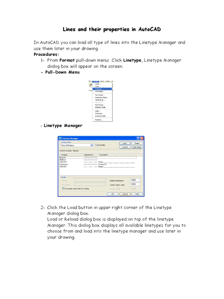 AutoCAD Line Types and Properties Guide | PDF