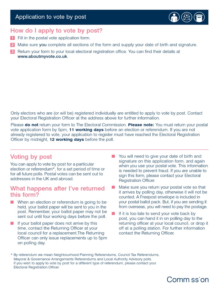 Apply for Postal Voting in Elections | PDF | Law