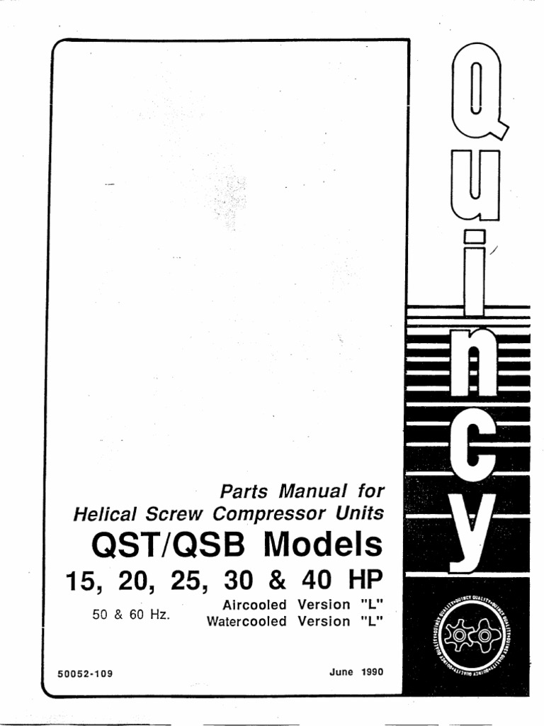 Quincy Compressor Qsb25 Parts Manual PDF