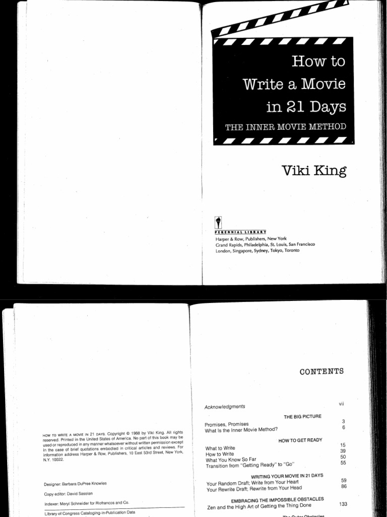 How To Write A Movie in 21 Days Viki King PDF | PDF