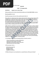 LANGUAGE English NTSE Maharashtra 2015 2016 Stage1