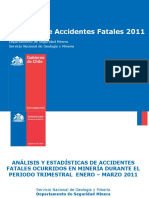 Estadistica Accidentes Fatales 2011 SEGMIN (1er Trimestre)