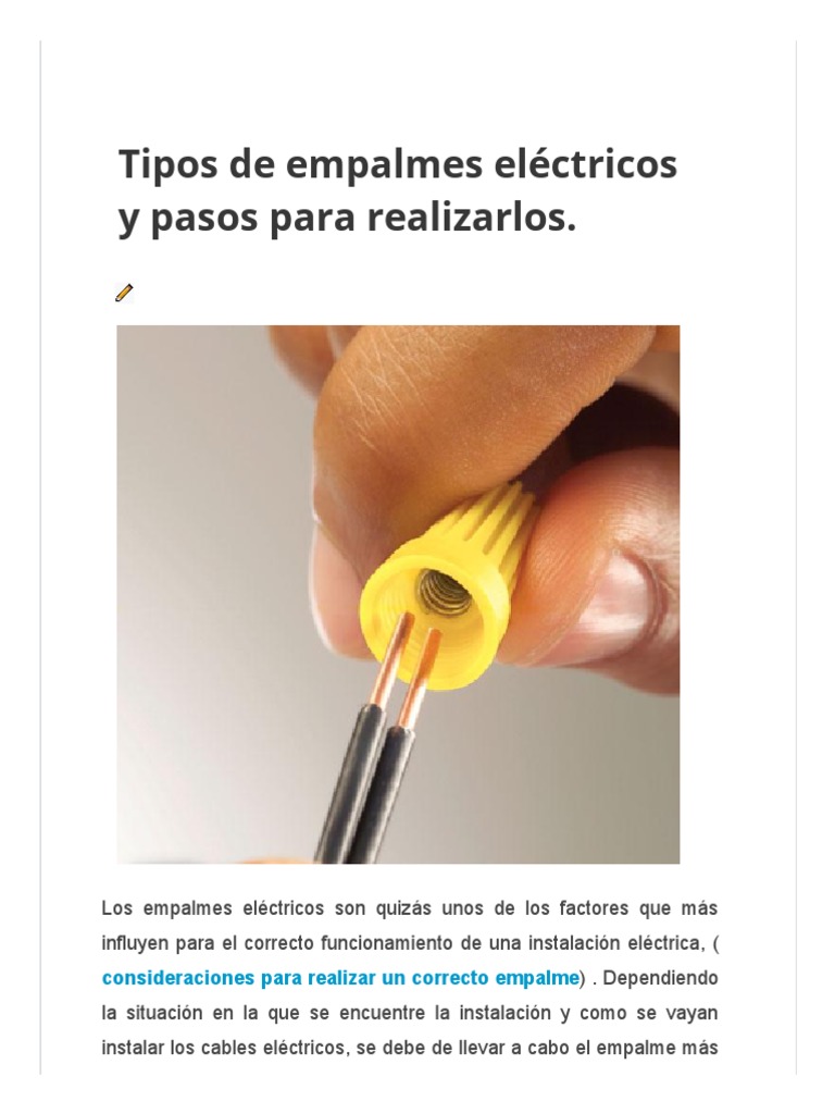 04 Tipos de Empalmes Eléctricos y