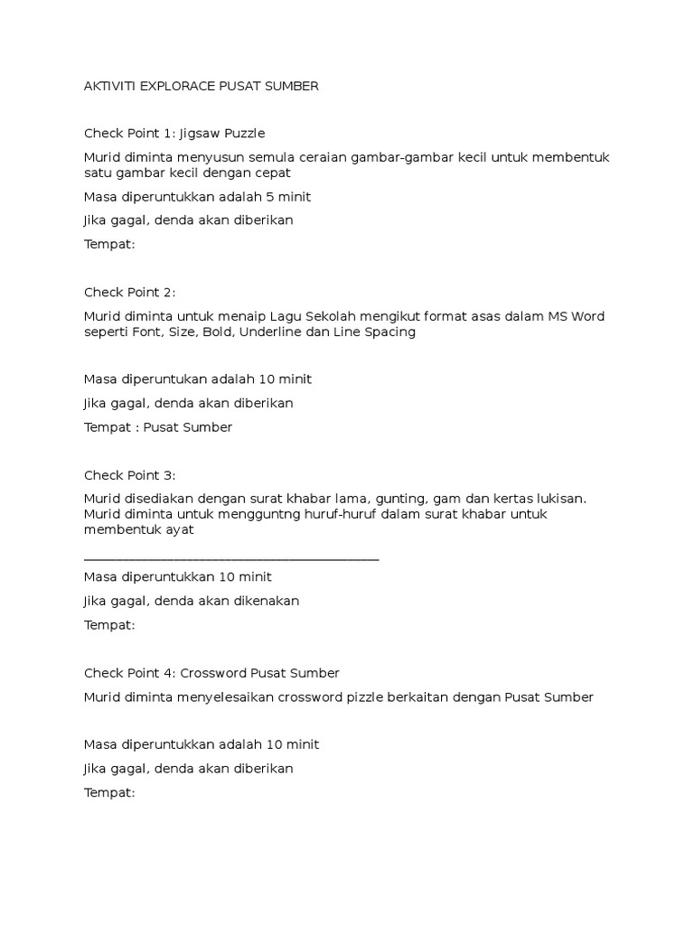 Aktiviti Explorace Pusat Sumber | PDF | Karier & Perkembangan | Griya ...
