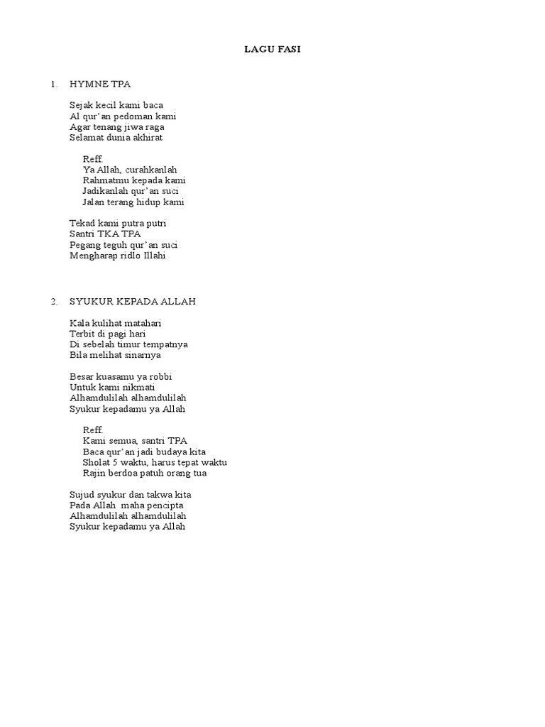 Lirik Lagu Festival