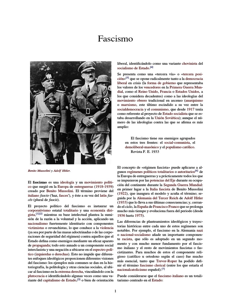 Fascismo PDF | Fascismo | Benito Mussolini