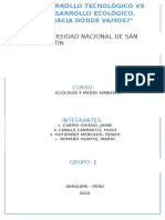 Desarrollo Tecnológico Vs Desarrollo Ecológico