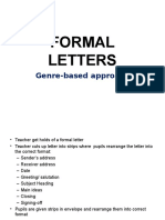 Formal Letters: Genre-Based Approach
